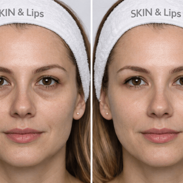 Umplere cearcane cu acid hialuronic inainte si dupa la SKIN & Lips Dorobanti Bucuresti